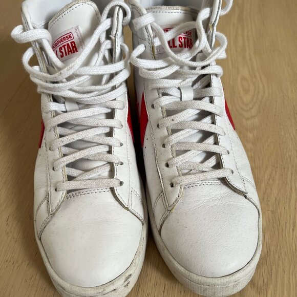 Converse Pro Leather Hi All-Stars White/University Red - Picture 2 of 9